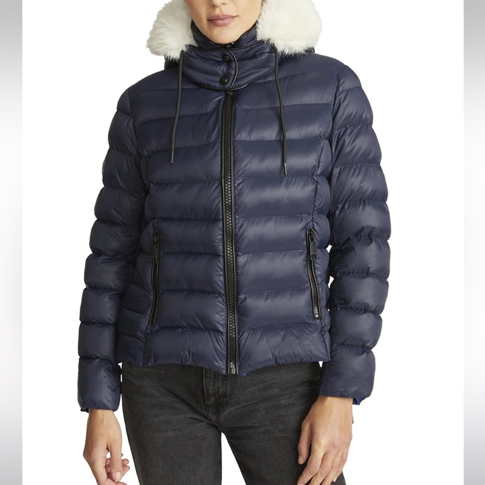 Rebecca Minkoff - Navy Blue Hooded Puffer Jacket Winter Coat - Medium - NWOT - Picture 7 of 7